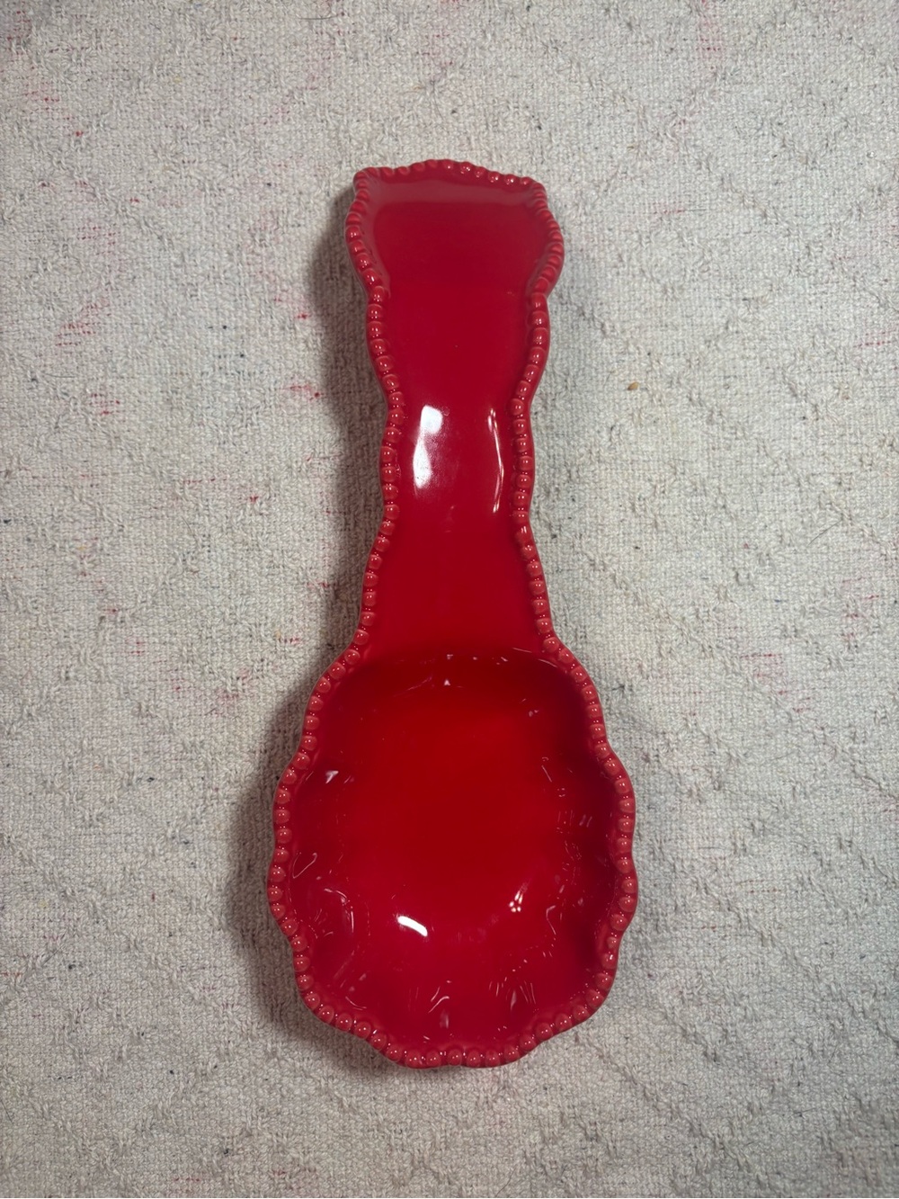 Red Decorative Glass Spoon Rest